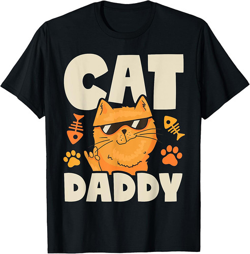 Cat Daddy Father's Day Best Dad Ever Retro Vintage Men Funny T-Shirt