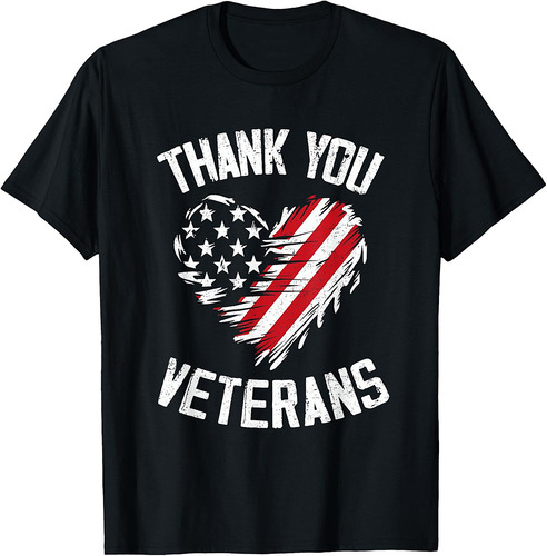 Thank You Veterans Patriotic American Flag Veterans Day 2025 T-Shirt