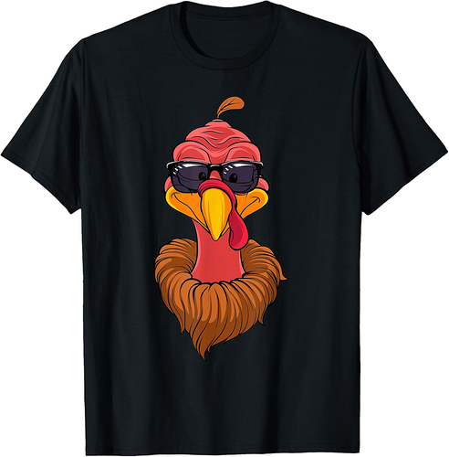 Cool Turkey Face With Sunglasses Funny Thanksgiving Day Gift T-Shirt