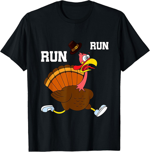 Turkey Run Costume Funny Thanksgiving Running Turkey T-Shirt