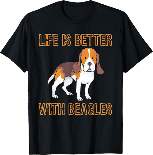 Life Is Better With Beagles T-Shirt Dog Lover Tee Shirt T-Shirt for Men Women