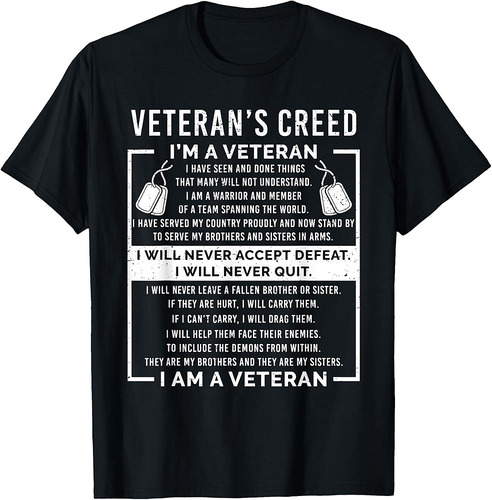 Veteran's creed Patriot War USA Oath Grandpa T-Shirt