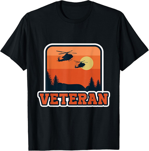 Vintage Veteran Sunset Army Soldier Veteran Military T-Shirt