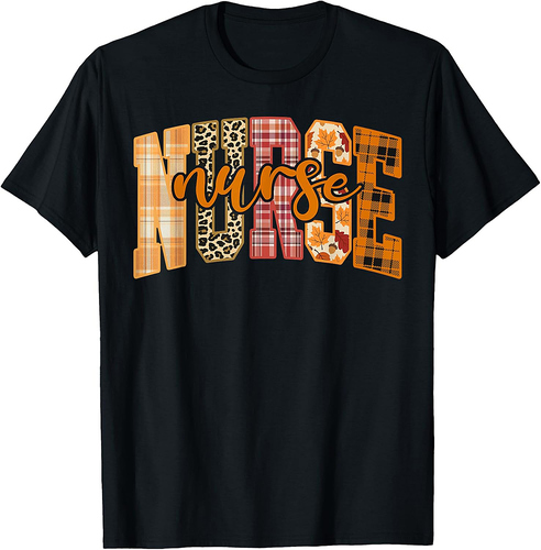 Nurse Halloween Thanksgiving Cozy Season Fall T-shirt