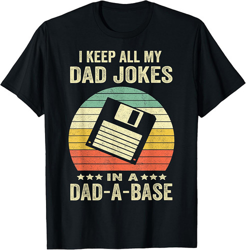Mens Funny Dad Jokes In Dad-a-Base Vintage for Father's Day T-Shirt
