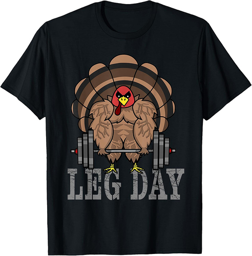Funny Deadlifting Turkey Thanksgiving Leg Day Deadlift T-Shirt