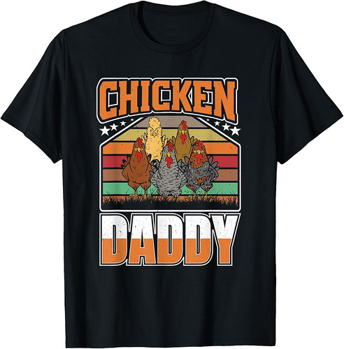 Chicken Daddy Vintage Rooster For Dad Farmer Fathers Day T-Shirt