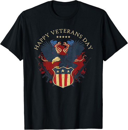 Happy Veterans Day USA America Flag Freedom Patriotic T-Shirt