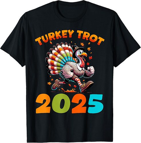 Running Turkey Trot Thanksgiving 2025 for Boys Girls T-Shirt