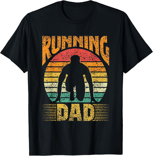 Running Dad Father Jogging Daddy Running Papa Father's Day T-Shirt