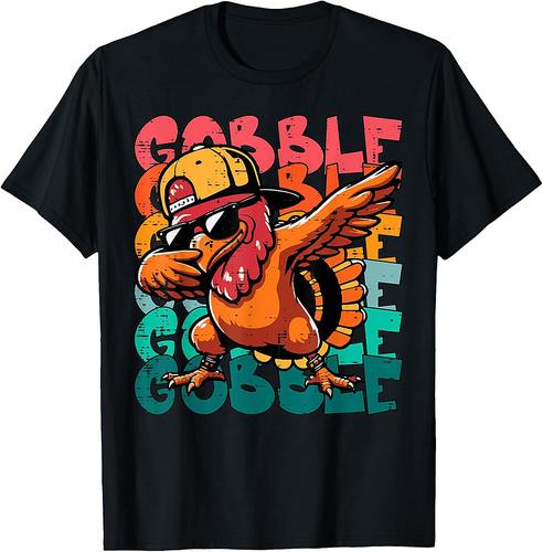 Thanksgiving Turkey Dab Gobble Funny Toddler Boys Youth T-Shirt