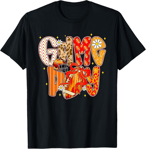 Coquette Bow Football Fall Game Day Vibes Thanksgiving T-Shirt