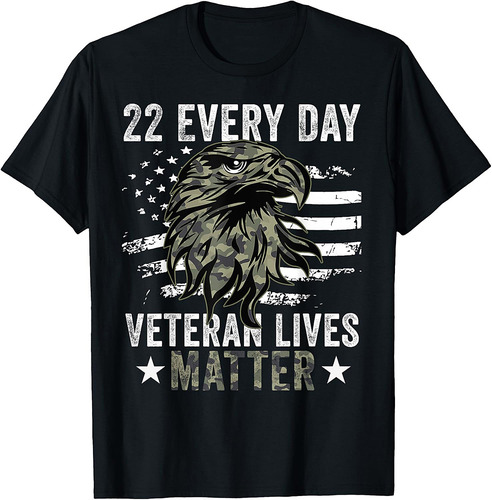 Tu 22 Every Day Veteran Lives Matter Camouflage Flag T-Shirt