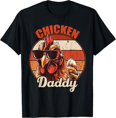 Chicken Daddy Vintage Rooster For Dad Farmer Fathers Day T-Shirt
