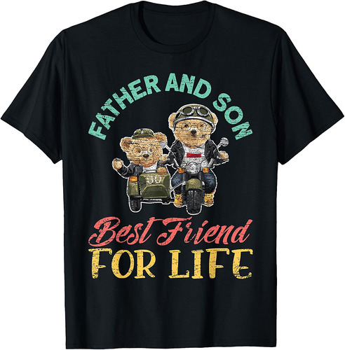 Mens Father And Son Motorcycle Daddy Son Partnerlook T-Shirt