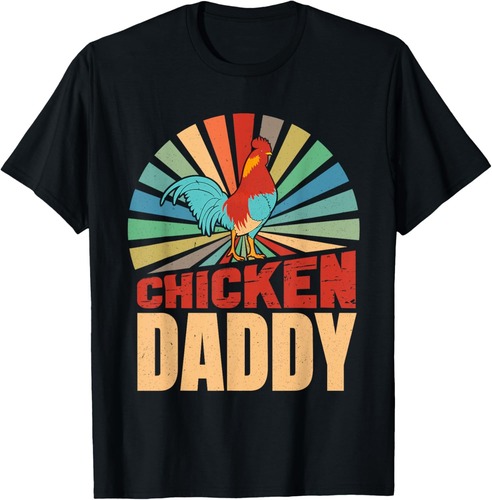 Chicken Daddy Vintage Rooster For Dad Farmer Fathers Day T-Shirt