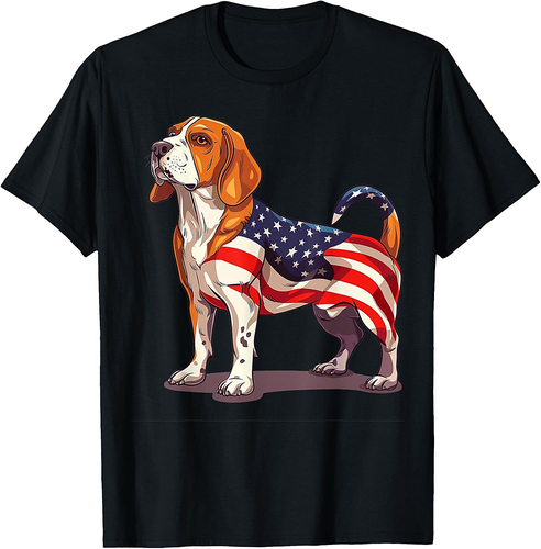 Beagle Dog 4th of July American Flag Beagle Gifts for Women T-Shirt
