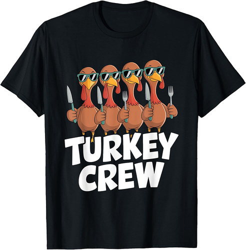 Thanksgiving Dinner Turkey Crew T-Shirt