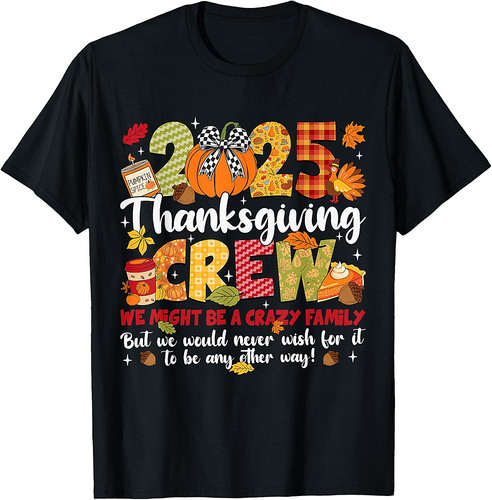 Family Thanksgiving 2025 Thanksgiving Crew Turkey Matching T-Shirt