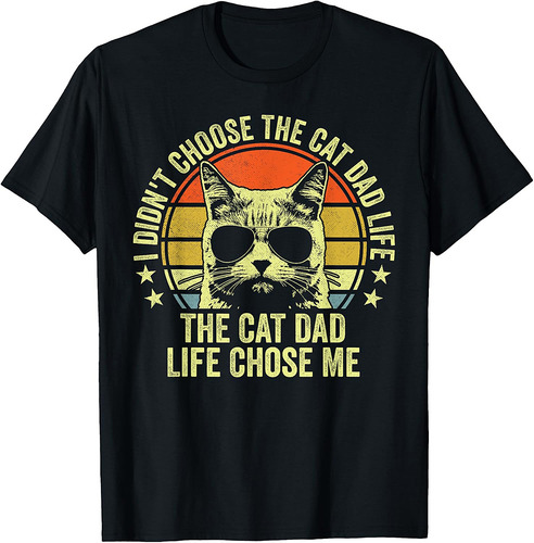 Cat Dad Shirt For Men Funny Cat Daddy Father's Day Cat Dad T-Shirt