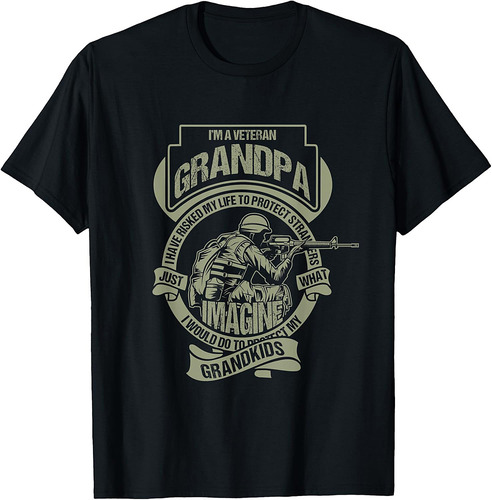 4 July I Veteran Grandad Veterans Independence Day T-Shirt