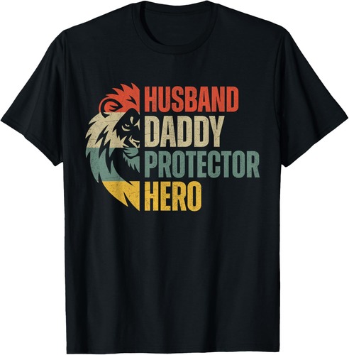 Husband Daddy Protector Hero Retro Father's Day T-Shirt