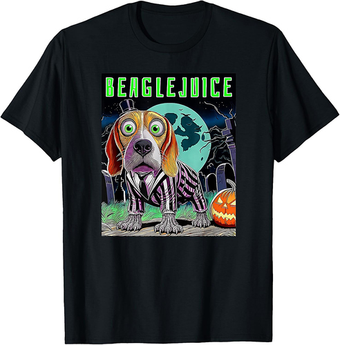 Halloween Beaglejuice Beagle Fun Dog Breed Owners Costume T-Shirt