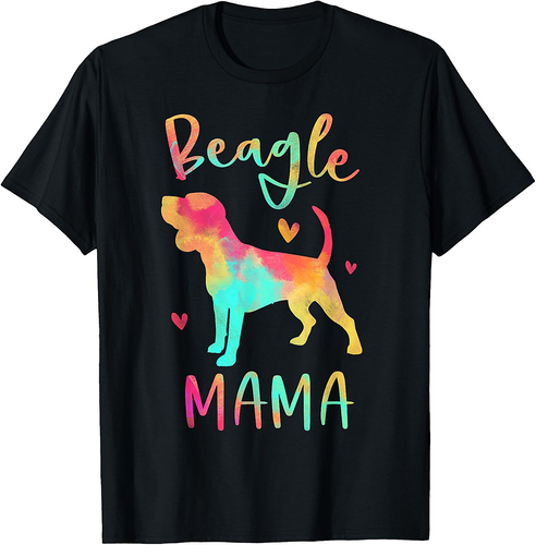Beagle Mama Colorful Beagle Gifts Dog Mom T-Shirt