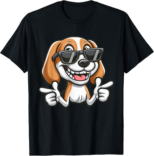 Cool Cute Beagle Cartoon Dog T-shirt
