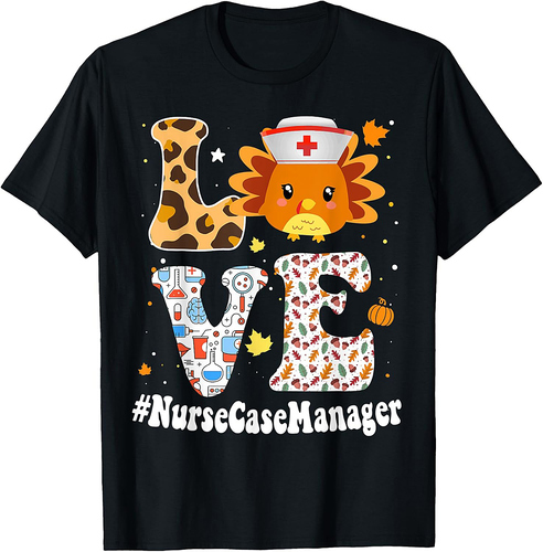 Retro Gobble Gobble Thanksgiving Nurse Case Manager Turkey T-Shirt