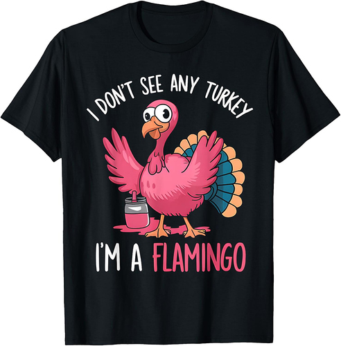 Thanksgiving I Dont See Turkey I'm Flamingo T-Shirt