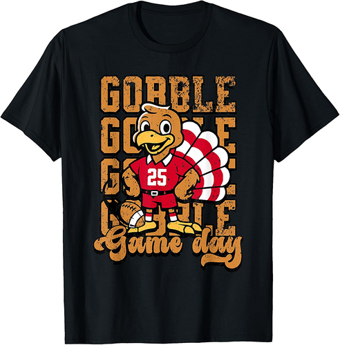 Thanksgiving Football Gobble Gobble Game Day Men Apparel T-Shirt