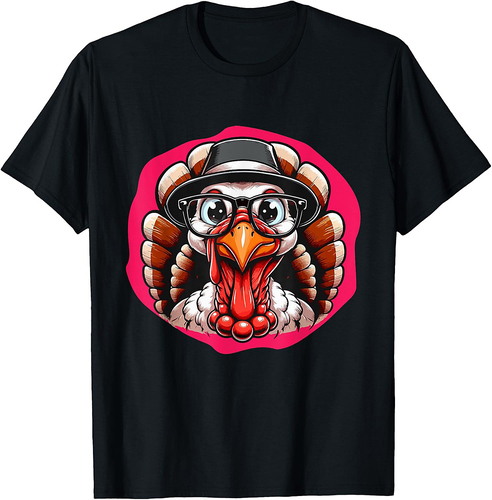 Thanksgiving Hipster Turkey with Glasses 01 T-Shirt