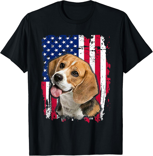 Beagle US flag TShirt 4th of July