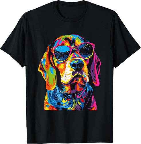 Beagle Lovers Design Pop Art Funny Beagle Dog T-Shirt