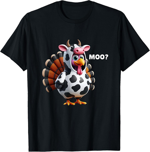 Turkey Moo Funny Thanksgiving Turkey T-Shirt