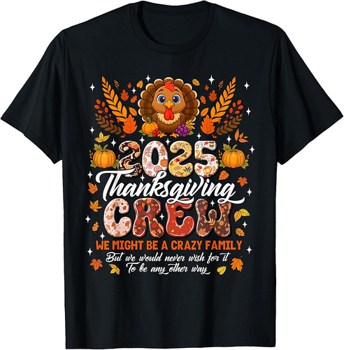 Family Thanksgiving 2025 Thanksgiving Crew Turkey Matching T-Shirt