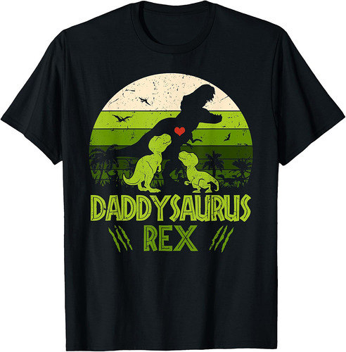 Daddysaurus Rex 2 Kids Sunset Tshirt For Fathers Day Gift T-Shirt