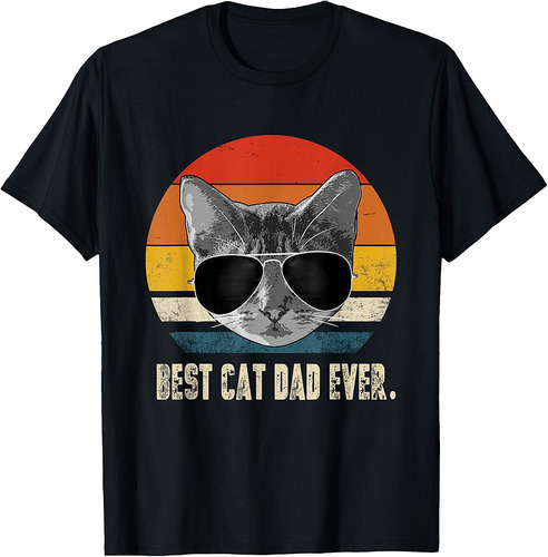 Vintage Retro Cat Daddy Cat Father T-Shirt