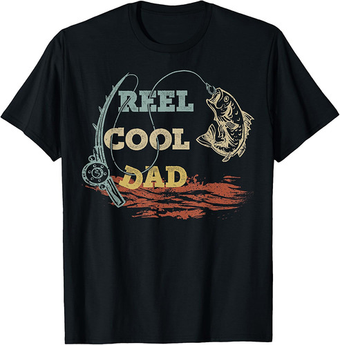 Vintage Reel Cool Dad Fisherman Father's Day Fishing Lover T-Shirt