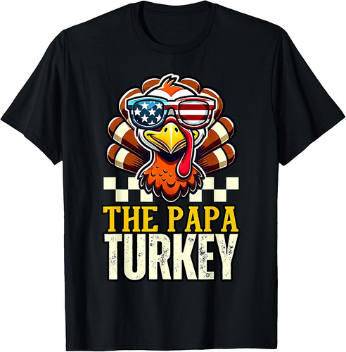 Papa Turkey Dad Dinner Group matching family thanksgiving T-Shirt