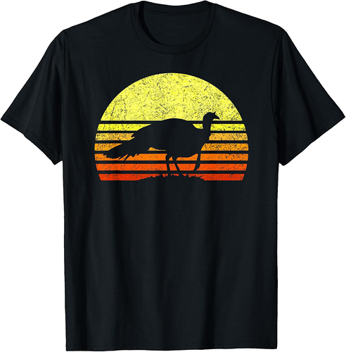 Turkey Hunting Retro Sunset Upland Bird Hunter Thanksgiving T-Shirt