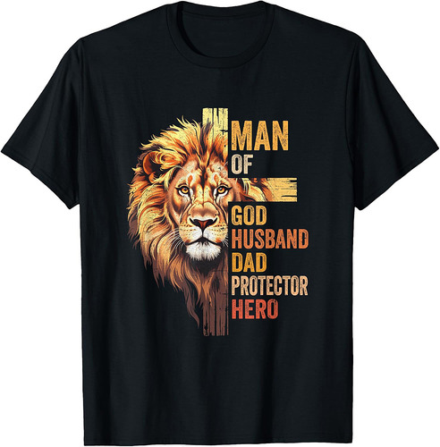Man Of God Christian Dad Bible Verse Religious Father's Day T-Shirt