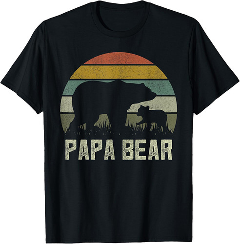 Funny Papa Bear Shirts, Cub 1 Kid Fathers Day Grandpa T-Shirt