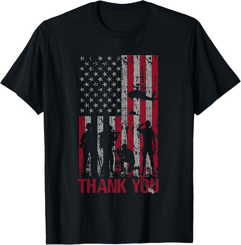 Thank You Memorial Day Veteran Military Flag Design American T-Shirt
