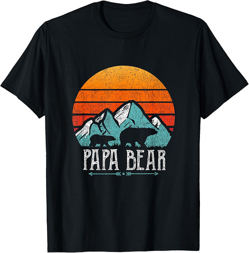 Papa Bear Vintage Daddy Father's Day Retro Dad T-Shirt