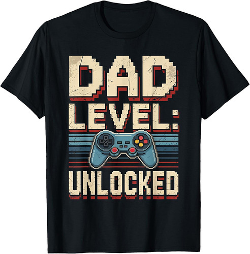 Dad Level Unlocked Gamer Father’s Day Vintage Gifts  T-Shirt