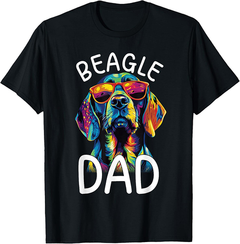 Beagle Lovers Pop Art Mens Beagle Dad T-Shirt