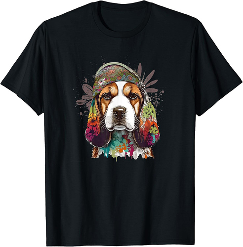 Funny Beagle Dog Hippie T-Shirt