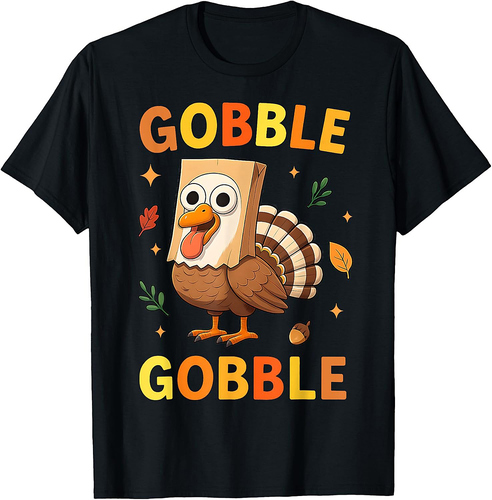 Thanksgiving Gobble Turkey Face Goose Girls Boy T-Shirt